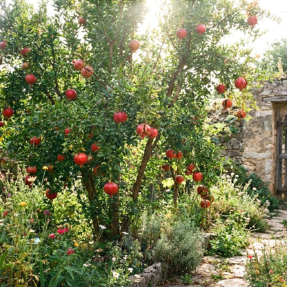 Wonderful Pomegranate Live Plant, Sweet Pomegranate Seedlings from 4 to 6 Inches Tall, Red Fruit Tree for Patios and Gardens