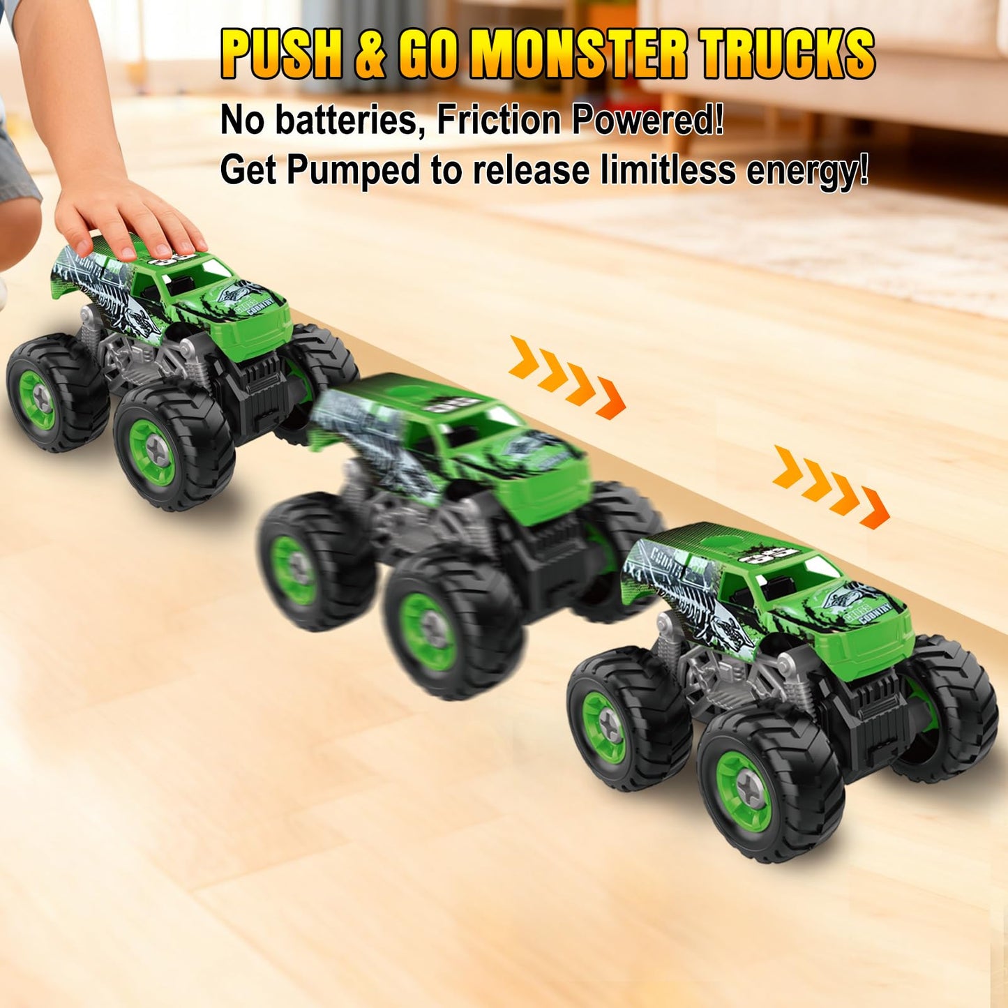Bugrtarey Take Apart Monster Truck Toys for 3 4 5 6 7 8 Year Old Boys, STEM Educational Building Toys with Electric Drill & Storage Box, Kids Toys Christmas Birthday Gifts for Boys Girls Toddlers