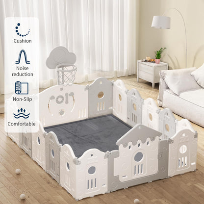 ACOMOPACK Baby Play Mat for Floor 1.3" Thick Memory Foam Play Mat 59"×71" Tummy Time Crawling with Non-Slip Bottom for Living Room,Nursery,Soft Velvet Playpen Mats for Kids,Infants（Dark Grey）