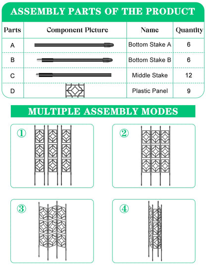 Garden Trellis for Climbing Plants Outdoor, Kalolary Screen Garden Trellis Rustproof Vine Trellis Frame Cucumber Trellis Grow Support for Outdoor Indoor Fruits Vegetables Flowers Potted Plants