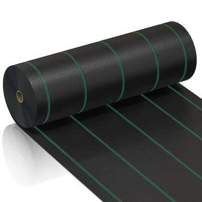 mychoiii 6ft x 300ft Weed Barrier Landscape Fabric, 3.5oz Heavy Duty Woven Ground Cover, 1800 Sq Ft Coverage Geotextile Weed Cloth for Gardening, Driveway, French Drain - UV Resistant