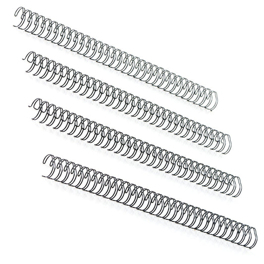 HOUYEE 100 Pack 6/9 Inch Double Loop Wire Binding Spines,120 Sheet Capacity, 3:1 Pitch Wire Binding for Letter Sized Paper,32 Holes,for Teacher Student Document Notebook Making,Black