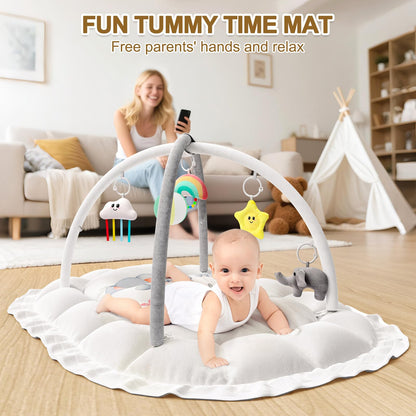 OCATO Baby Play Mat Gym: Baby Play Gym Mat Thick Large Baby Activity Center from Baby to Toddler Skills Development Baby Essentials Baby Shower Gifts Boy Girl for Babies 0-6-12 Months