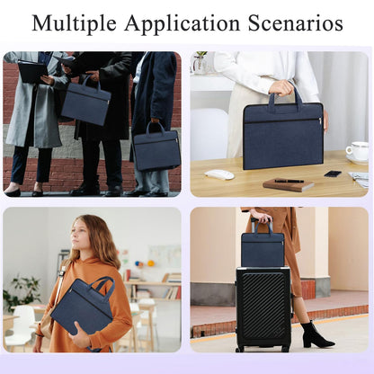 Oxford Zippered Document Bag Zippered File Bag with Handle Waterproof Portable Office Organizer File Tote Bag Pouch for Carrying Paper Laptop Files Books (Blue)