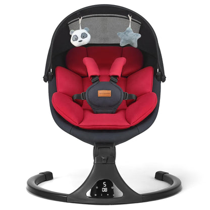 Baby Swings for Infants, Portable Baby Swing for Newborns with Bluetooth, Electric Infant Swing with 5 Speed Motions, 12 Soothing Melodies & Remote Control (Max 20 lbs, Red)
