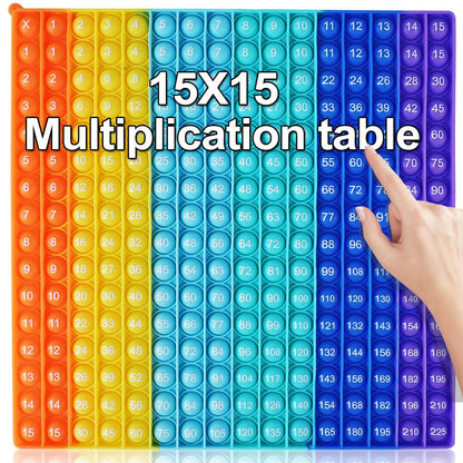 TDDTLA Multiplication Table Rainbow Math Game Toy Push P0PP Restless Toy Bubble Restless Game for Learning Math Multiplication Calculation Operations [15x15 Multiplication Table]
