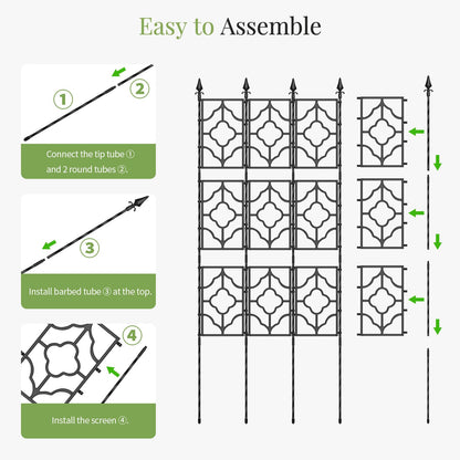 Housolution 64.57×25.28in Garden Trellis for Climbing Plants Outdoor, Plant Trellis Frame with Plastic Coated Iron Tubes for Vines Flowers Vegetable, Plant Climbing Frame Indoor Outdoor