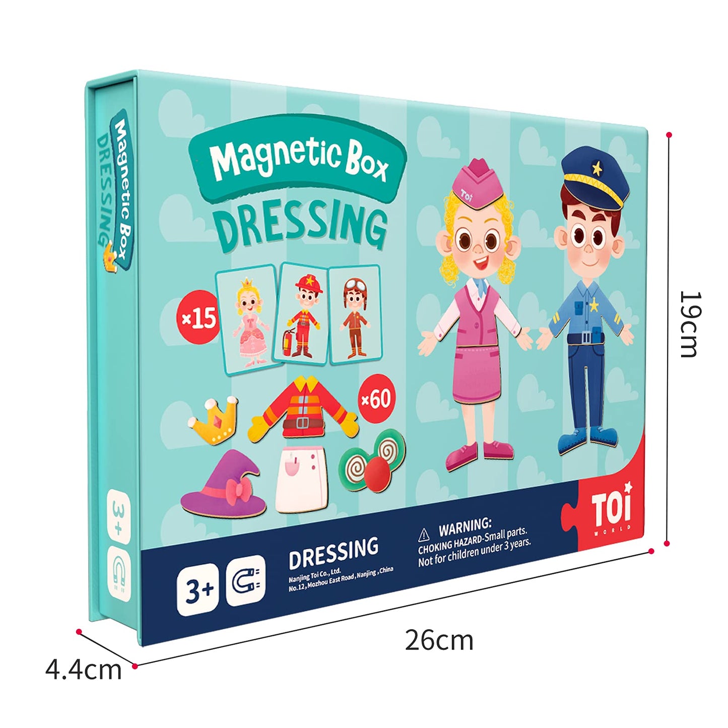 Toi Kids Magnet Toys Magnetic Jigsaw Puzzle Boxes with Game Board for Kids Ages 3-8, Preschool Tabletop Toy for Toddlers, Portable Travel Game, Dressing