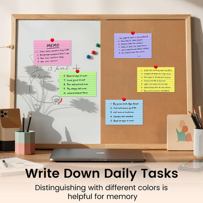 Index Cards 4x6, 400 Sheets, Ruled Color Flash Cards for Effective Studying and Note-Taking, Premium Note Cards, Essential School Supplies for College & Office, Home Organization & Study Supplies