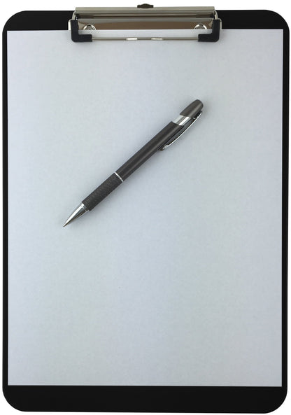 Trade Quest Plastic Clipboard Opaque Color Letter Size Low Profile Clip (Pack of 12) (Black)