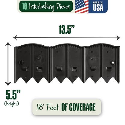 Dalen HammerEdge Pound in Edging - 16 Durable Interlocking Pieces -18 feet of Coverage - Made in USA - Easy to Install - 1 Pack