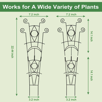 Yhtpouqe Stackable Metal Trellis for Climbing Plants Outdoor & Indoor - 4 Pack Garden Trellis for Potted Plants, Rust-Resistant Plant Support Stakes for Vines, Flowers - Sturdy Plant Trellis