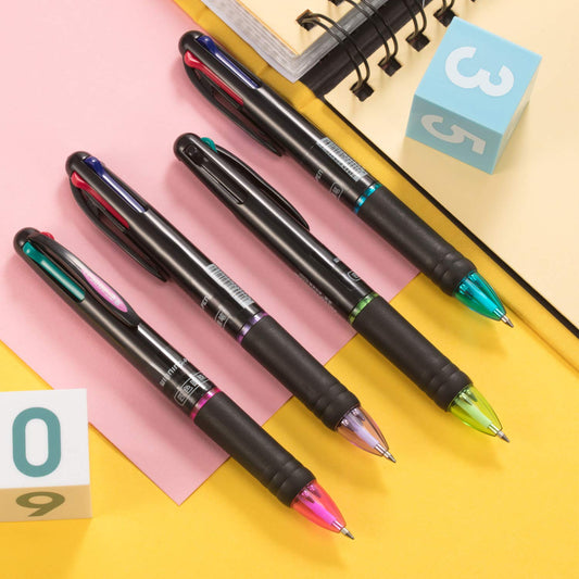 JOVITEC 24 Pack 0.7mm 4 Color Pens in One Bulk Multicolor Ballpoint 4-in-1 Pens Multi Colored Ink Retractable Ball Point Pen Gifts for Employee Appreciation Office Nurse Staff Holiday Party Supply