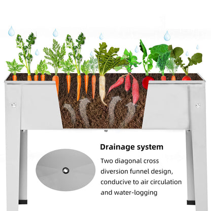 DIGTER Metal Raised Garden Bed,Raised Planter Box with Legs,Herbs and Vegetables Planter Suitable for Outdoor Patio Deck and Porch (Mini Gray)