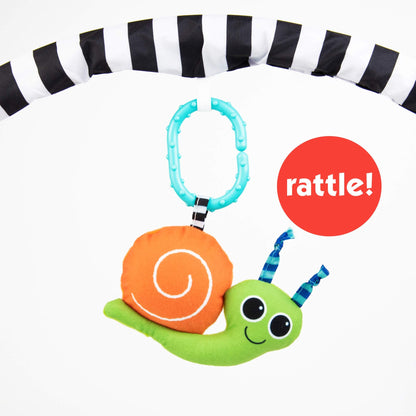 Sassy Black & White Tummy Time Playmat for Tummy or Back Play with Detachable Toys, Ages 0+ Months