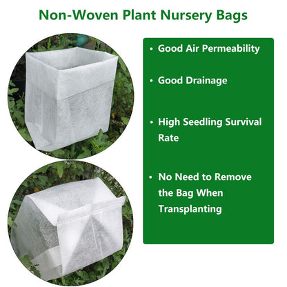 Belit 50 Pcs Non-Woven Plant Nursery Bags, Seedling Pots Container for Vegetable, Flower, Starting saplings, Plant Grow (11.6"x11.2")