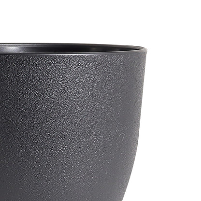 WSMKSZ 10/9/8 inch Medium Plant Pots, 3 Pack Modern Decorative Plastic Planters with Drainage Holes and Saucers, Flower Pots for Indoor Outdoor Plants, Black
