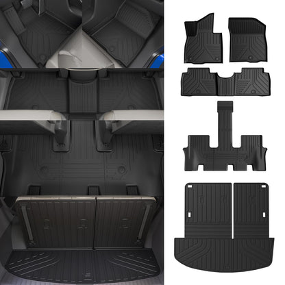 Rongtaod Floor Mats Compatible with 2026 Hyundai Palisade Gas Cargo Mat Trunk Mat Cargo Liner 7-Seater Back Seat Protector All Weather Palisade Accessories (Floor Mats+Trunk Mat with Backrest Mat)