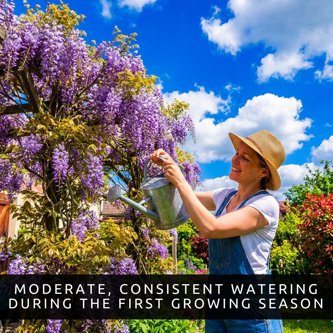 2 Wisteria Live Plants 1–2 Ft Tall – Flowering Wisteria Vine (Wisteria Floribunda) – Fast Growing Climbing Plant for Garden, Trellis, Pergola & Bonsai Training (2 Live Plants)