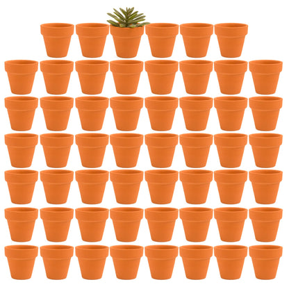 Fcacti 54 Pcs Small Mini Clay Pots 2.1'' Terracotta Pot Clay Ceramic Pottery Planter Cactus Flower Pots Succulent Nursery Pots- Great for Window Boxes, Cactus, Plants, Crafts, Wedding Favors