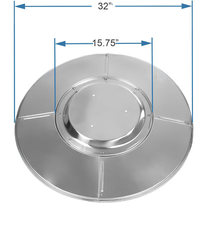 Fire Sense 61956 Patio Heater Premium Weatherproof Aluminum & Dust Proof Reflector Shield Extended Heat Range 32" Round Reflector