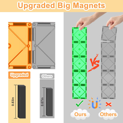 Soyee 102PCS Magnetic Tiles Building Blocks Stem Toys for 3+ Year Old Boys Girls Montessori Toys Toddler Kids Gifts Parents Approved Sensory Toys