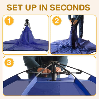 Alvantor® Baby Playpen Pop Up Play Yard 84"x84"x44”Large Kids Play Tent Indoor Outdoor Playhouse Mesh Play Pen, Mosquito Net Playpen Camping Beach Playground for Babies Toddlers Infant, Navy