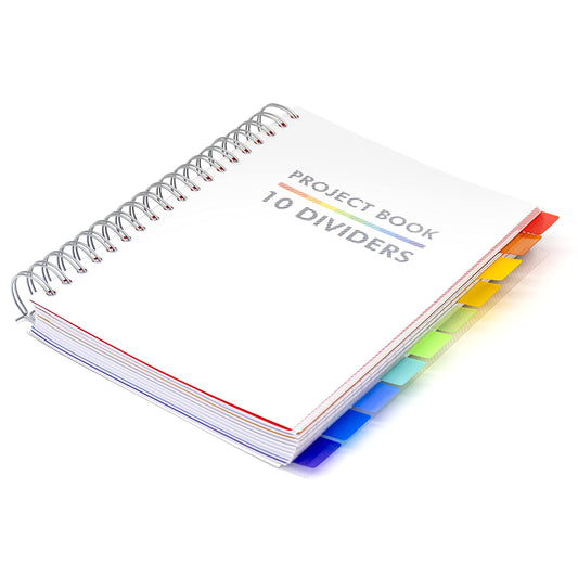 Pukka Pad B5 Subject Notebook with 10 Repositionable Dividers for Organization – 400 Perforated Pages of 80GSM Paper – 200 Sheet Notebook for School, Office, and Home – White, 7.48 x 9.84in