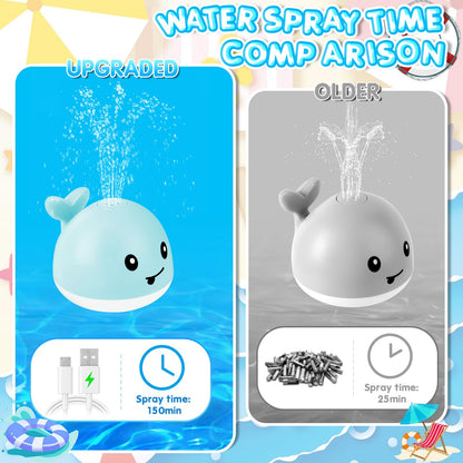 ANGGIKO Baby Boy Bath Toys, Pool Water Table Toy for Babies 1 Year Old Boy Gifts, Toddler Bath Toys for Kids Ages 1-3, Light Up Whale Bath Toy Sprinkler Summer Bathtub Fountain Baby Toy 6-12-18 Months