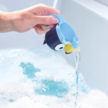 TOMY Toomies Bluey Bath Toys - Bluey's Family Pourers - Includes Chilli, Bandit, Bingo and Bluey Figures - Nesting and Stacking Cups for Bath, Beach or Pool - 4 Count - Ages 18 Months and Up