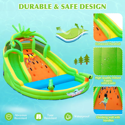 FBSPORT Inflatable Bounce House for Kids, Indoor Bounce House with Slide, Climbing, Water Guns, Bouncy Castle for Park Backyard Outdoor Indoor (with Blower)