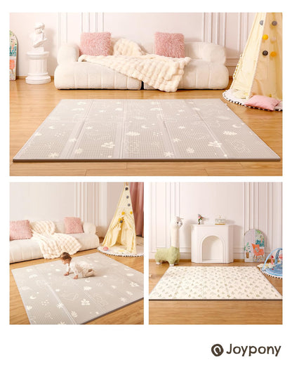 Joypony Baby Play Mat, 71x59 Inch Foldable Play Mats for Babies and Toddlers, Waterproof & Anti-Slip Portable Foam Floor Mat for Tummy Time with Travel Bag Indoor Outdoor