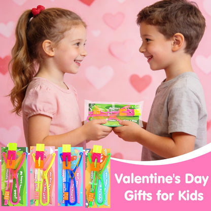 27 PCS LED Flying Toys Valentines Day Cards for Kids School Valentine Cards for Kids Classroom Exchange Gifts for Toddler Boys Girls Glow Helicopter Slingshot Bulk Goodie Bags Stuffers Party Favors