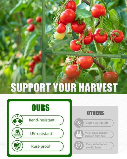 joyhalo 3 Pack Tomato Cage for Garden, 47 Inch Heavy-Duty Tomato Trellis, Height Adjustable Garden Trellis for Climbing Plants Vegetables Flowers Cucumber Peony