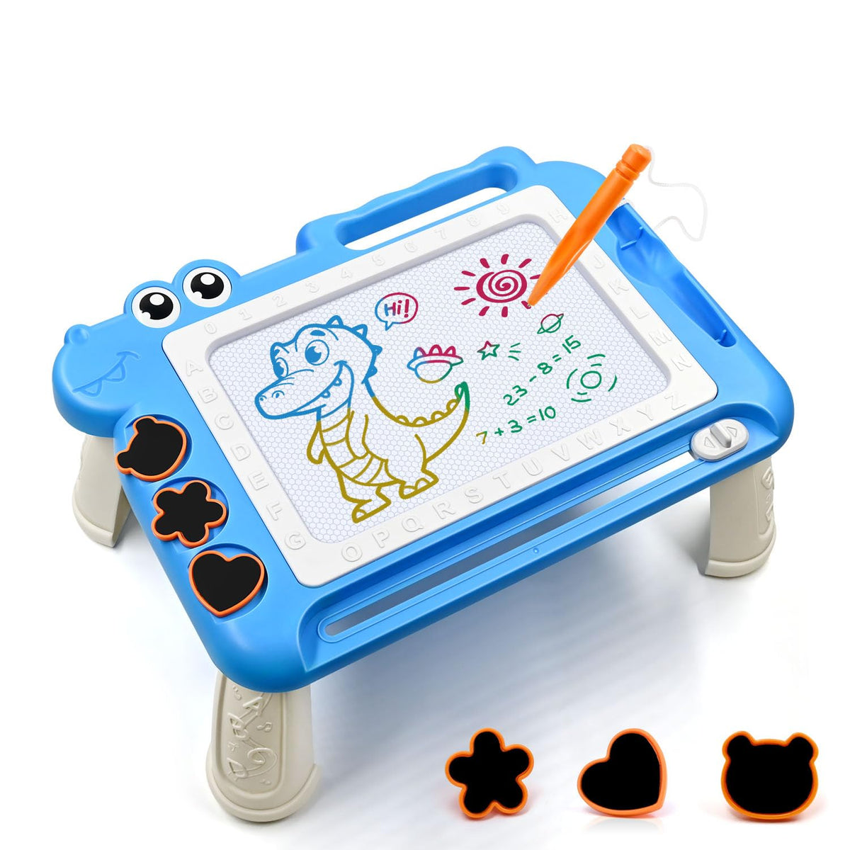 AiTuiTui Magnetic Drawing Board Toddler Toys with Legs for Girls Boys, Color Sketch Writing Scribble Doodle Pad Travel Games, Educational Learning Kids Toys for Birthday or Easter Gift (Blue)