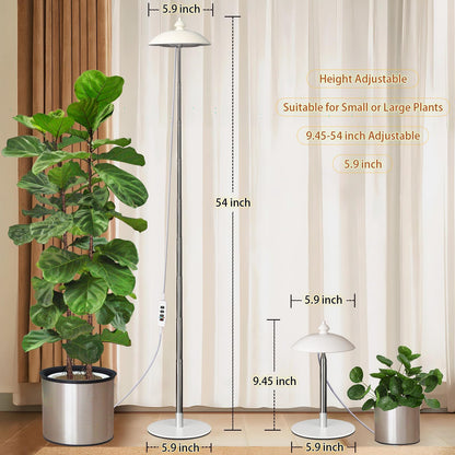 Qtittu LED Floor Grow Lights for Indoor Plants, Corner Stand Full Spectrum Plant Growing Lamp, 10 Dimmable Levels Auto 3/6/9/12H Timer Grow Light, Height Adjustable for Large Tall Plants (Have Base)