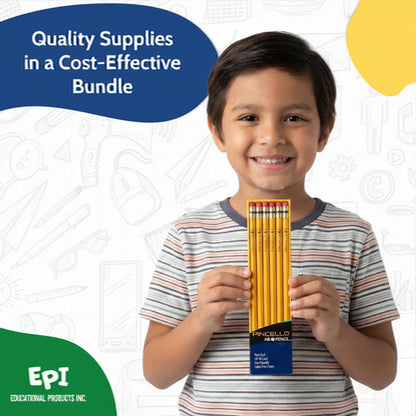 EPI Essentials Back to School Supplies for Kids – 74 Items in Kit – Kindergarten to 5th Grade School Supply Packs – Wide-Ruled Bundle with Composition Notebooks – Suitable for Homeschooling
