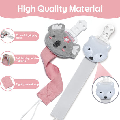 TYRY.HU 4 Pack Baby Teething Toys for Babies 0-36 Months with Neutral Pacifier Clip