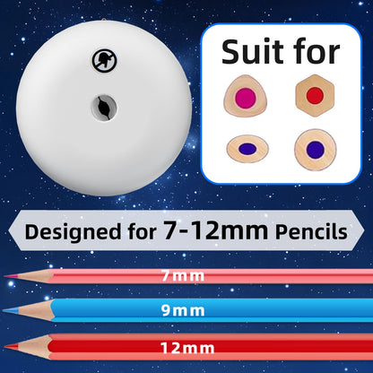 tenwin Fully Automatic Electric Pencil Sharpener for 7-12mm Pencils, Auto in&Eject, 3 Selectable Adjustable Pencil Nibs with Breathing Light (White)