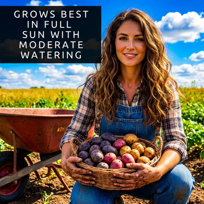 Seed Potatos Grow Pack - 3 Types, Yukon Gold, Red Pontiac, Purple Majesty - Pick the Weight You Want- Get All 3 Types (6 Pounds - 2 Pounds of Each Type) Easy to Grow, Great Flavor