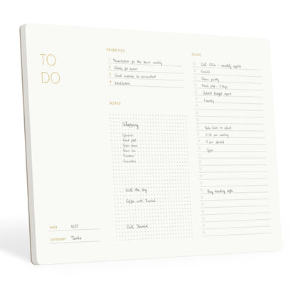 Pinesman - Elegant To Do List Notepad with Mouse Pad Feature, 11.22" x 7.87", 50 Tear-Off Sheets, Gold Foiled, Daily Planning, Eco-friendly To Do List Planner, FSC™ Certified To Do List Notebook for Work