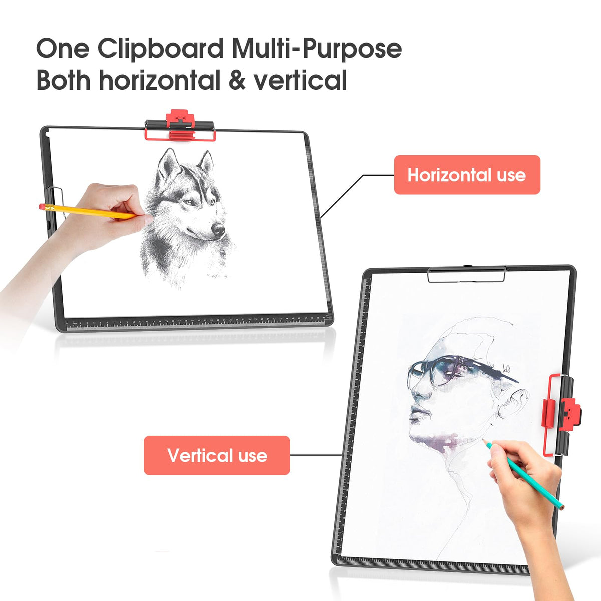 Clipboards with Pen Holder A3 Size 11 x 17 Inch Aluminum Protection Edge Clip Board for Classrooms, Offices, School, Doctor, Coaches [Upgraded Clip] (1 Pack)