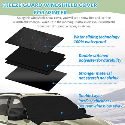 Windshield Cover for Ice and Snow Fit 2007-2024 2025 2026 Mercedes-Benz Sprinter Waterproof Windshield Frost Cover for Vans, for Sprinter All Weather Protection Heavy-Duty Snow Shield Dust Protector