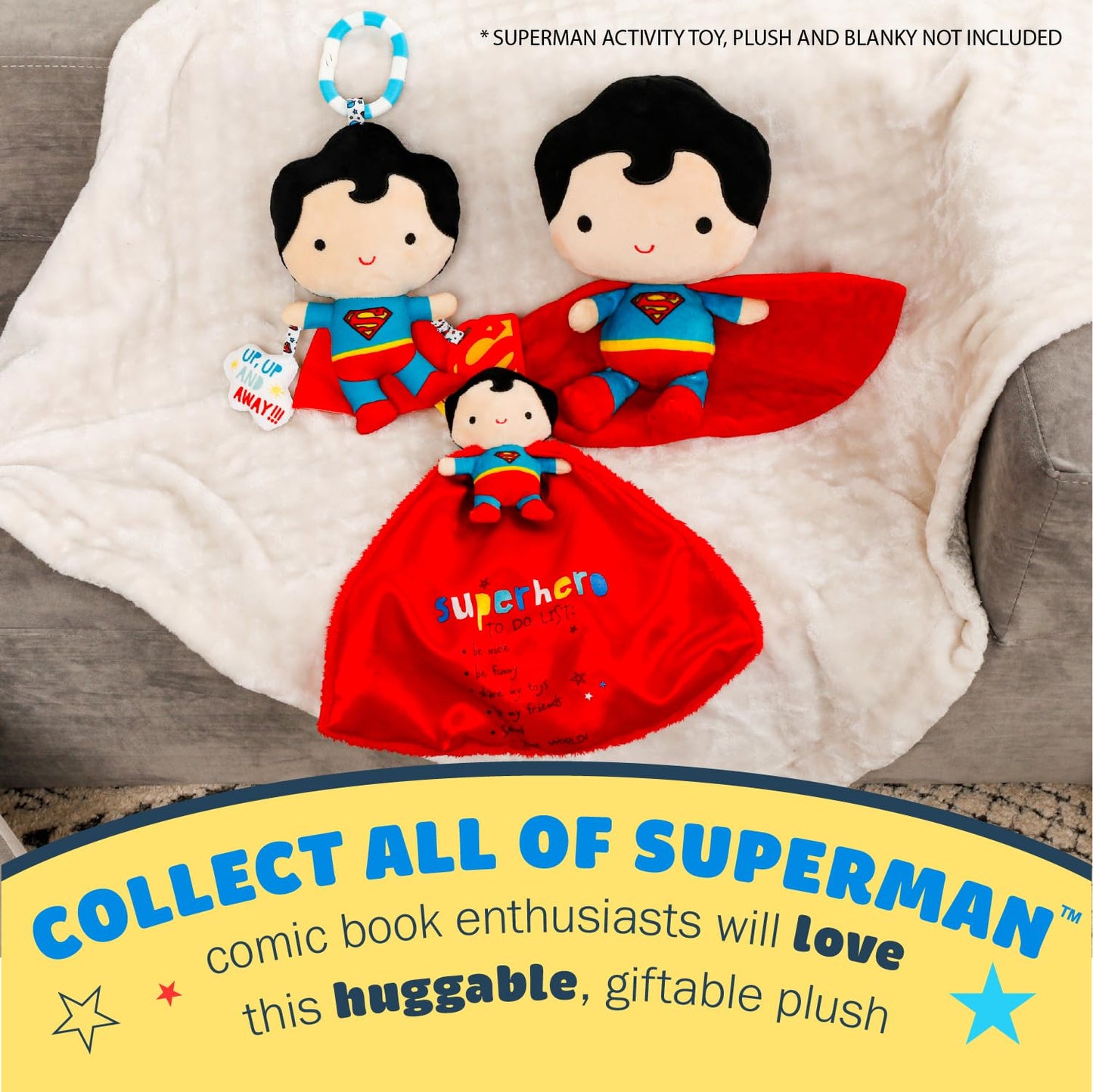 Kids Preferred WB DC Superman Cuteeze Extra Soft Plush Stuffed Superhero Toy for Baby and Toddler Boys and Girls – 12 Inch Size