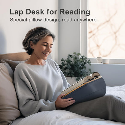 ERGONOV Lap Beanbag Book Stand for Hands Free Reading Comfortable Reading Pillow Stand Minimize Neck Strain Perfect Idea for Book Lovers in Dorm Room or Anywhere Else with Bookseat(Gray)