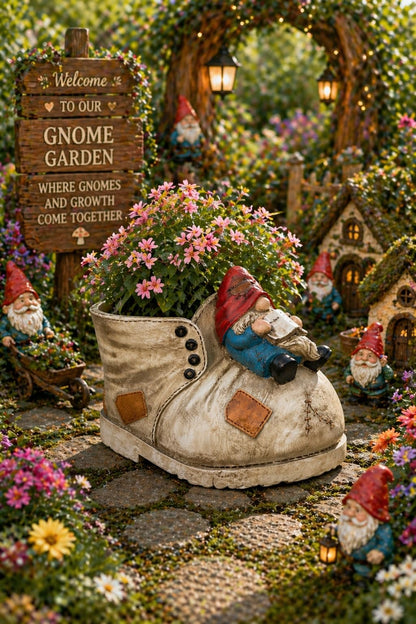 Cute Planter Gnome Plant Pots for Succulent Unique Resin Flower Pot with Drainage Hole Funny Gifts for Plant Lovers