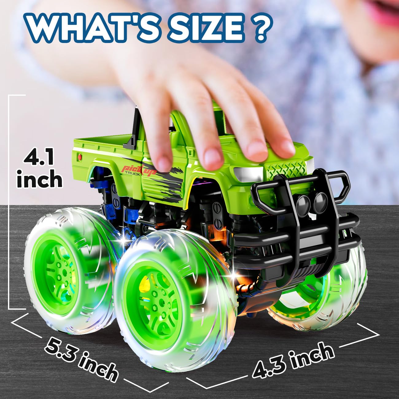 iValea Monster Trucks Toys for Toddlers Boys: Light-up Wheels for Kids Age 2-4 Years Old,Toy Car for Kid Ages 3-5,Boy Cars to 3-6,Toy Truck for Toddler 1-3,Jam Birthday Gift for Children 1-3