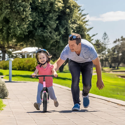 Birtech 12 Inch Toddler Balance Bike for Kids 2-6 Years Old, Adjustable Seat Height, Indoor Outdoor Toy Bicycle With No Pedals, Pink
