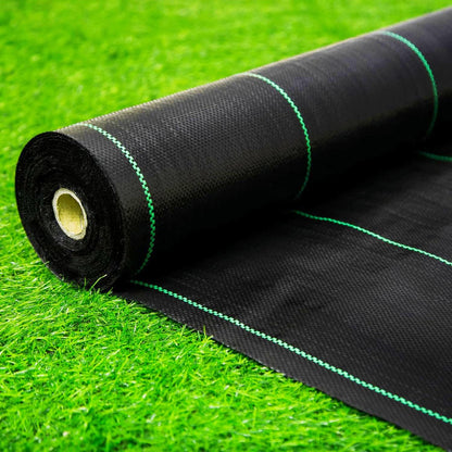EXTRAEASY 6ft x 100ft Garden Weed Barrier Landscape Fabric,Weed Block Fabric Heavy Duty 3.2OZ,Woven Mulch for Landscaping Ground Cover Weed Control Fabric, Black Garden Bed Liner