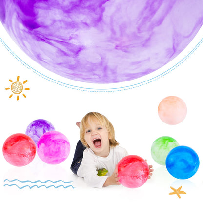 3 otters 6PCS Playground Balls, 8.5 Inches Beach Ball for Kids Inflatable Bouncy Balls with Air Pump, for Kids Adult Indoor Outdoor Sports Games